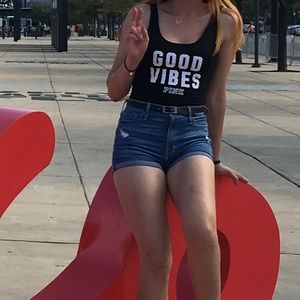 Hollister high rise denim shorts